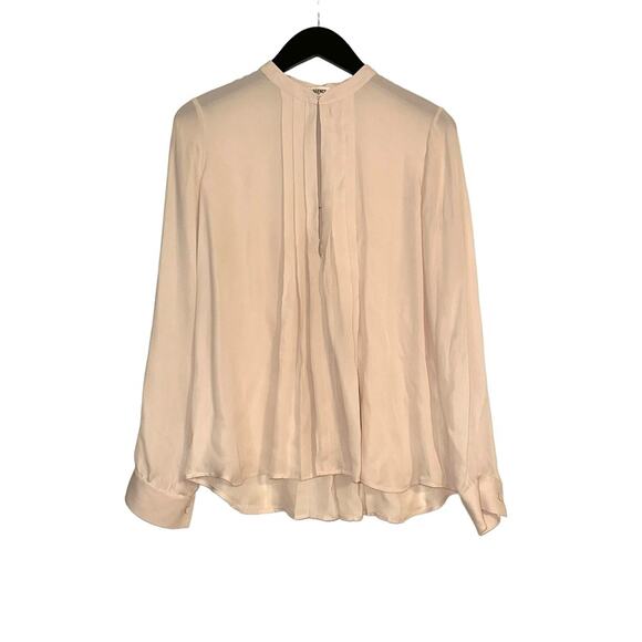 L’AGENCE V-Neck Long Sleeve Blush Pink Silk Blouse 0 - Picture 1 of 7